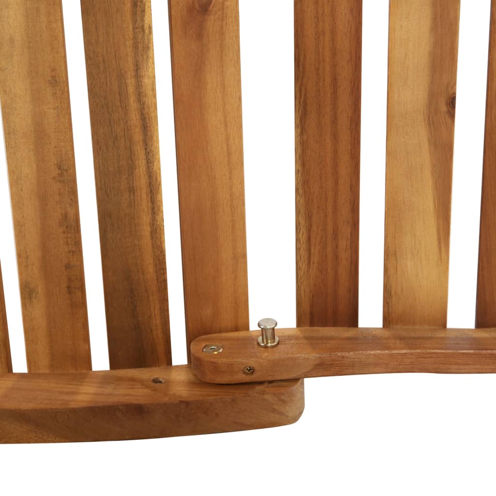 Chaise longue avec coussin crème en bois d'acacia massif