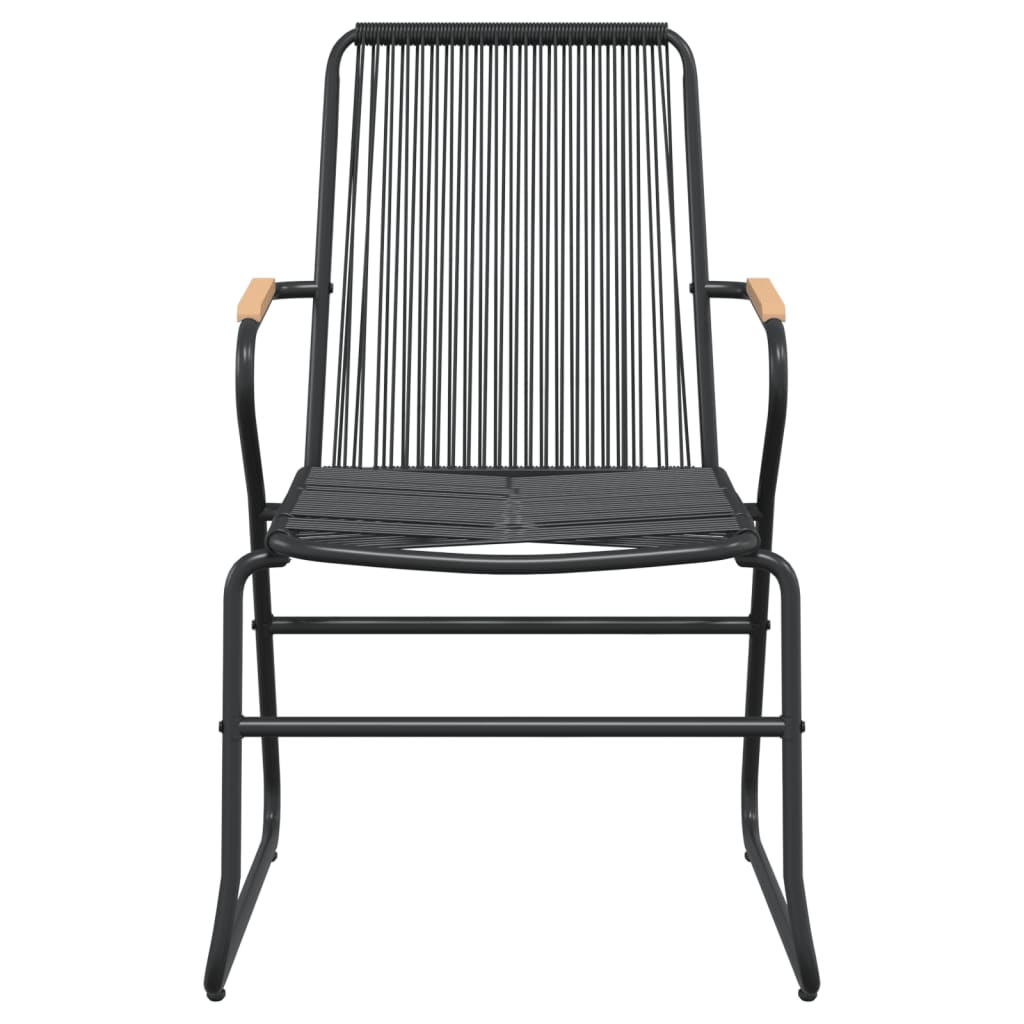 7-tlg. Garten-Essgruppe Schwarz PVC-Rattan