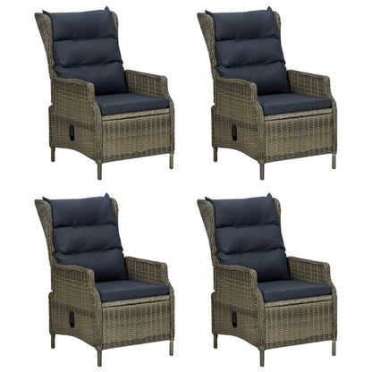 5-tlg. Garten-Essgruppe Braun Poly Rattan