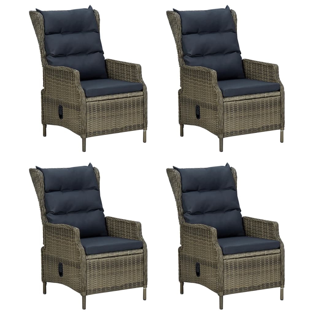 5-tlg. Garten-Essgruppe Braun Poly Rattan