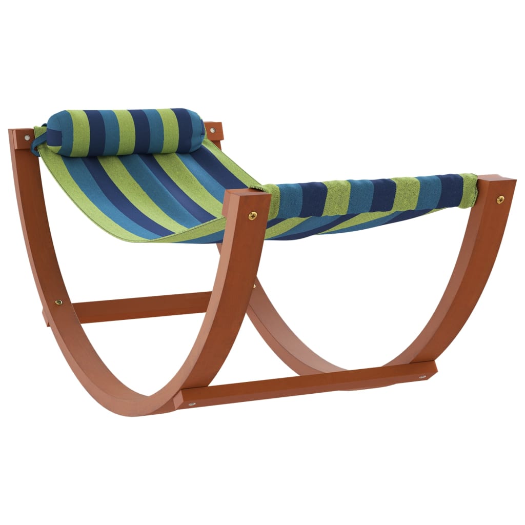 Balançoire hamac pour enfant tissu bleu et vert