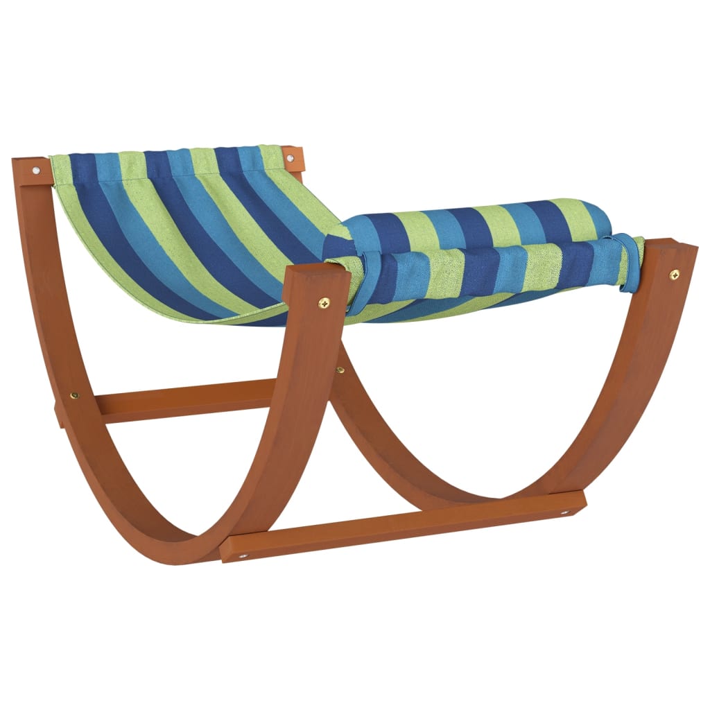 Balançoire hamac pour enfant tissu bleu et vert