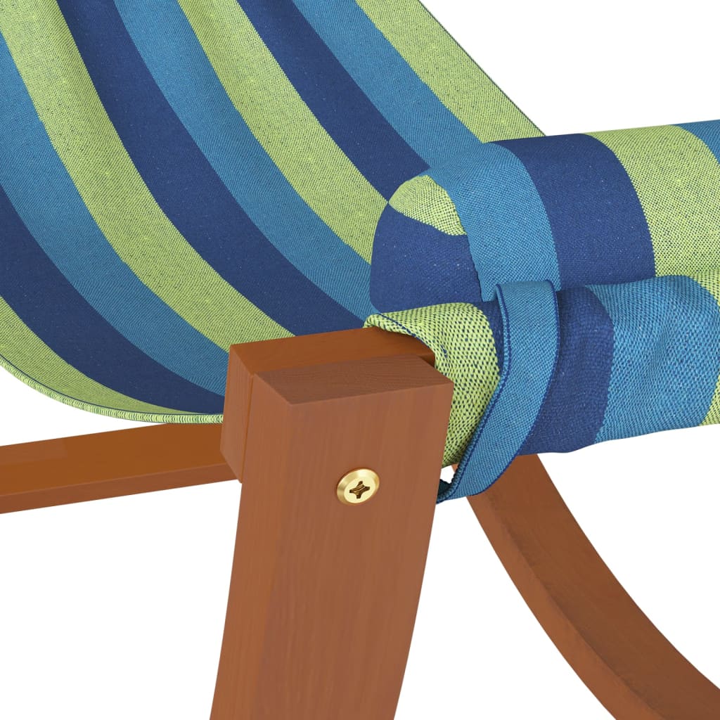 Balançoire hamac pour enfant tissu bleu et vert