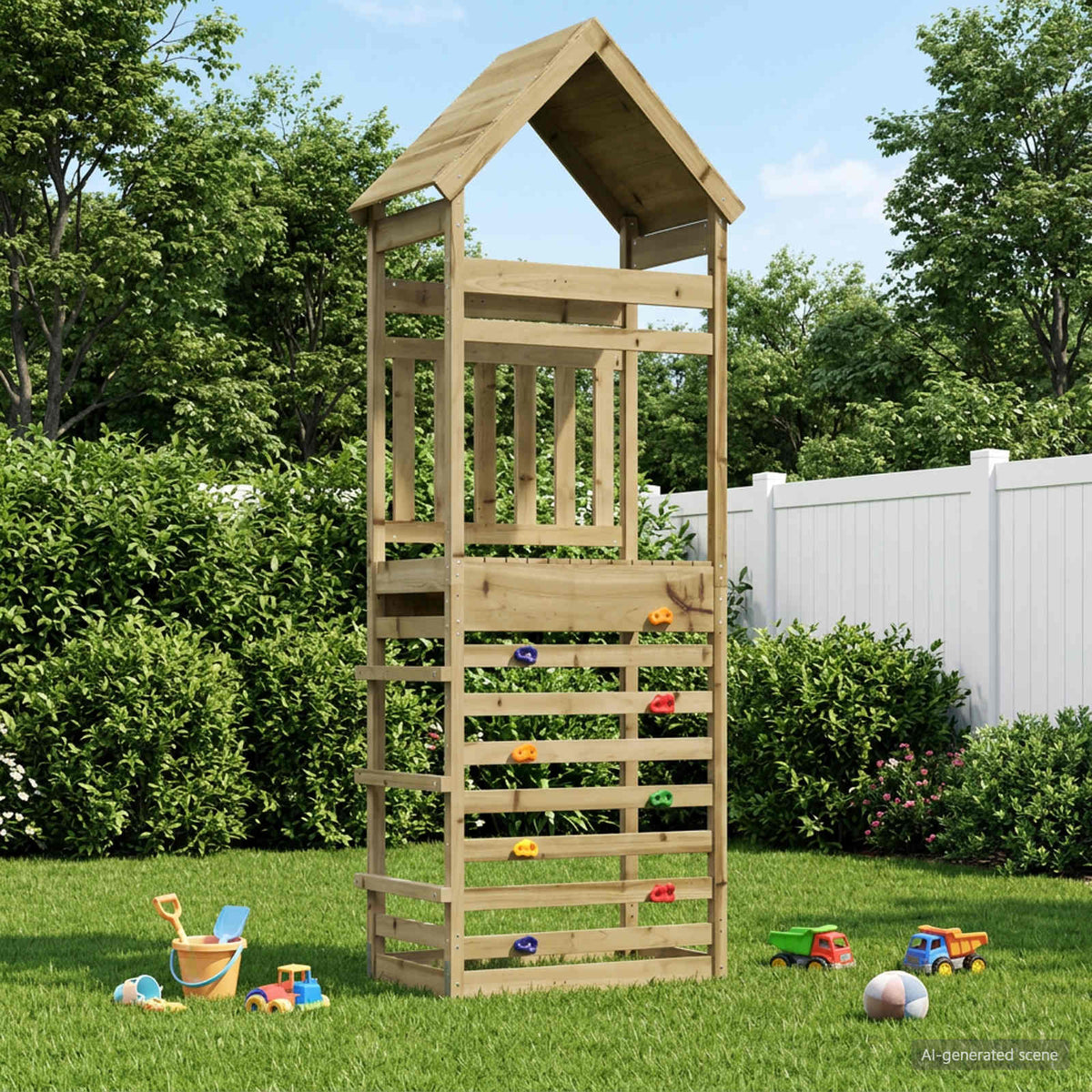 Outdoor-Spielturm Natur 53 x 85 x 264 cm