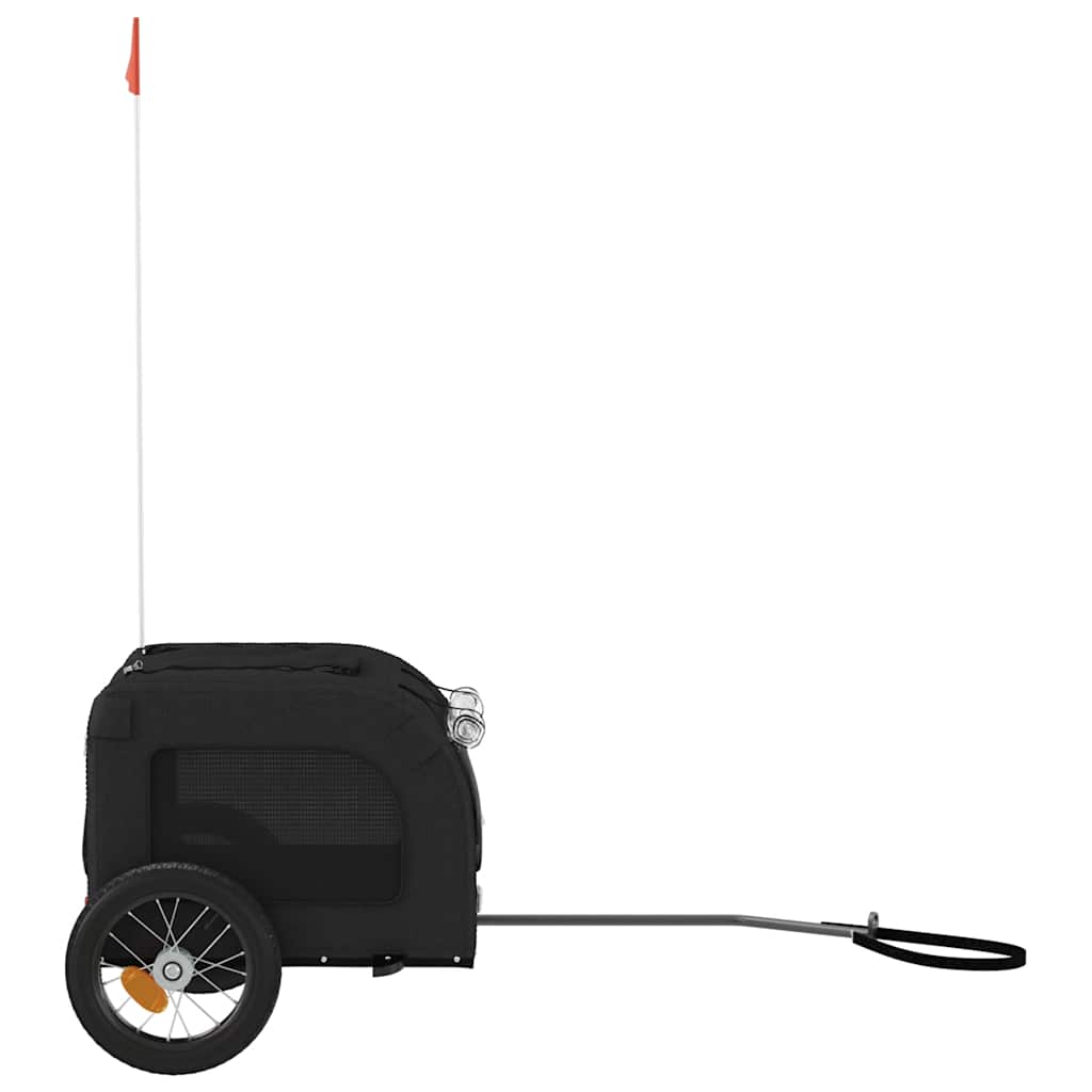 Remorque à vélo chiens tissu Oxford noir et fer