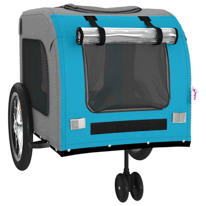 Fahrradanhänger für Haustiere Blau Mit Rad mit Speicher Blau M