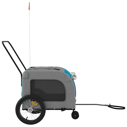 Fahrradanhänger für Haustiere Blau Mit Rad mit Speicher Blau M