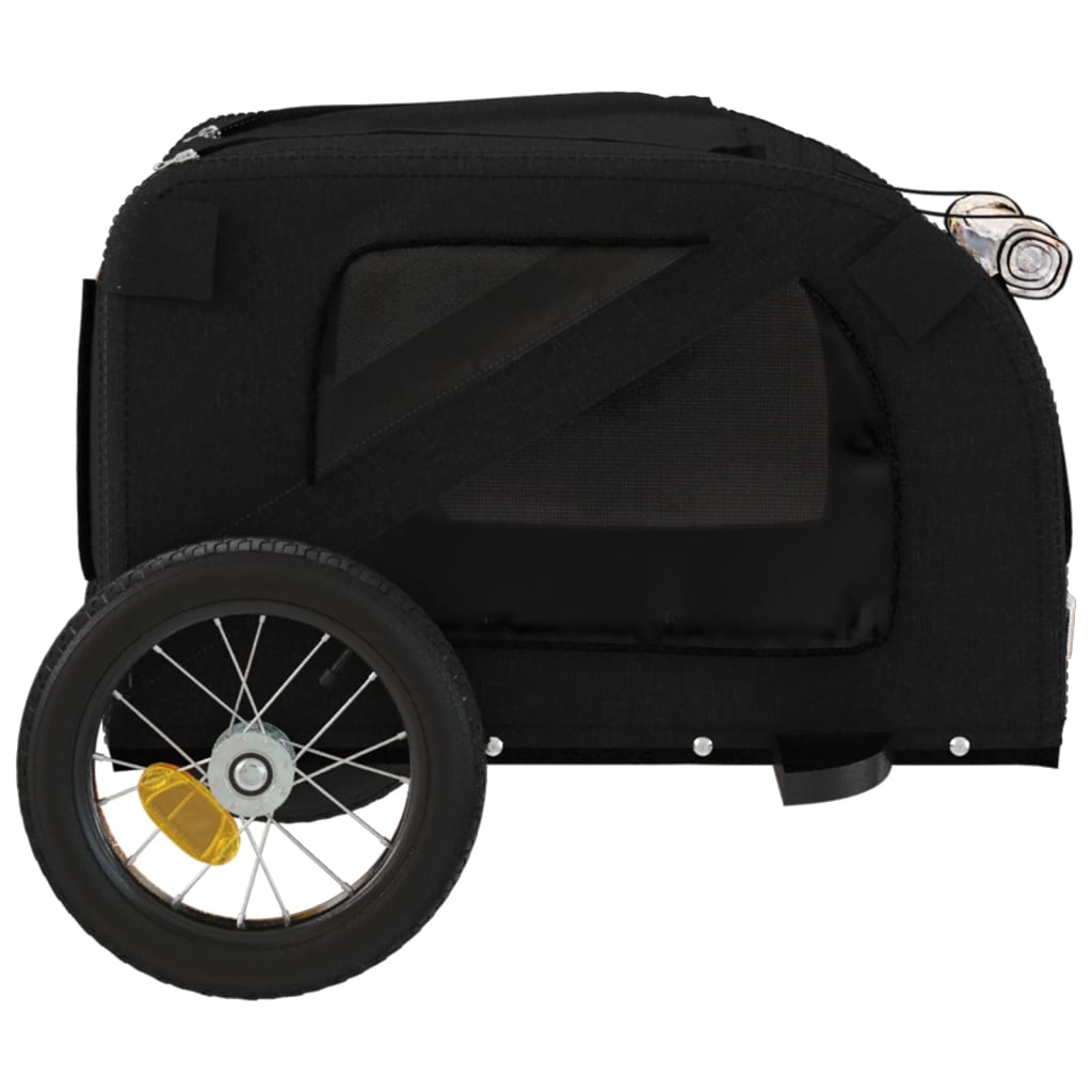 Remorque à vélo chiens tissu Oxford noir et fer