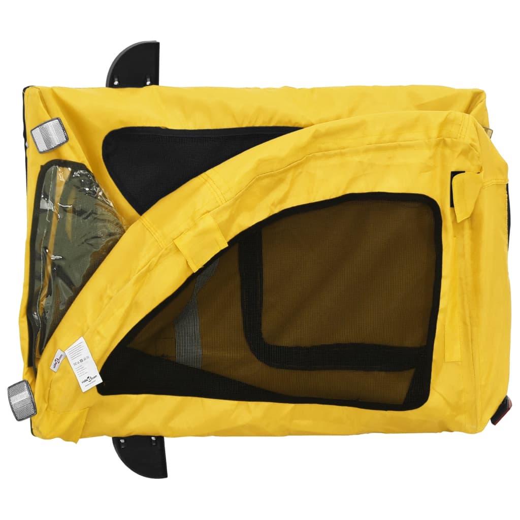 Remorque vélo tissu Oxford jaune et fer