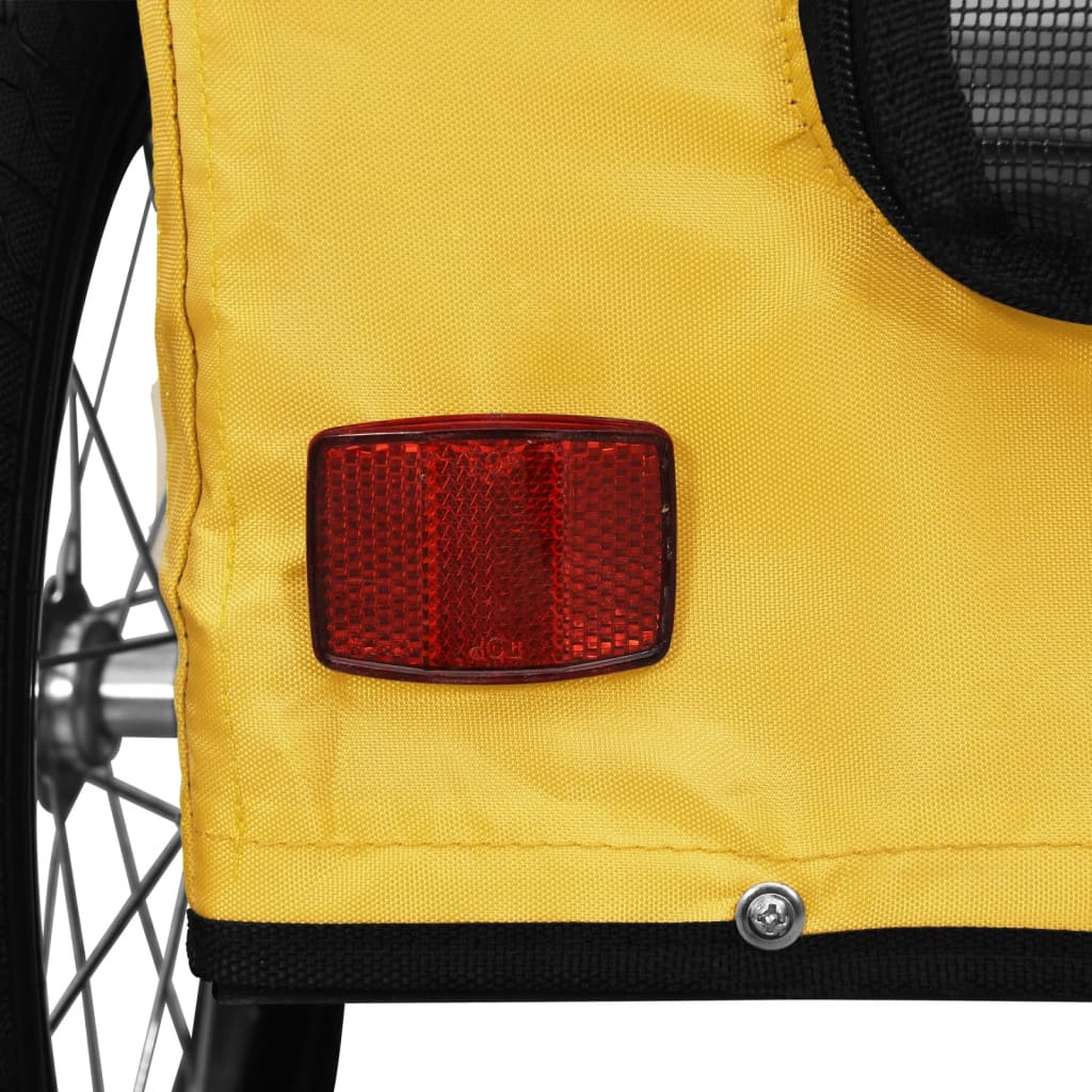 Remorque vélo tissu Oxford jaune et fer