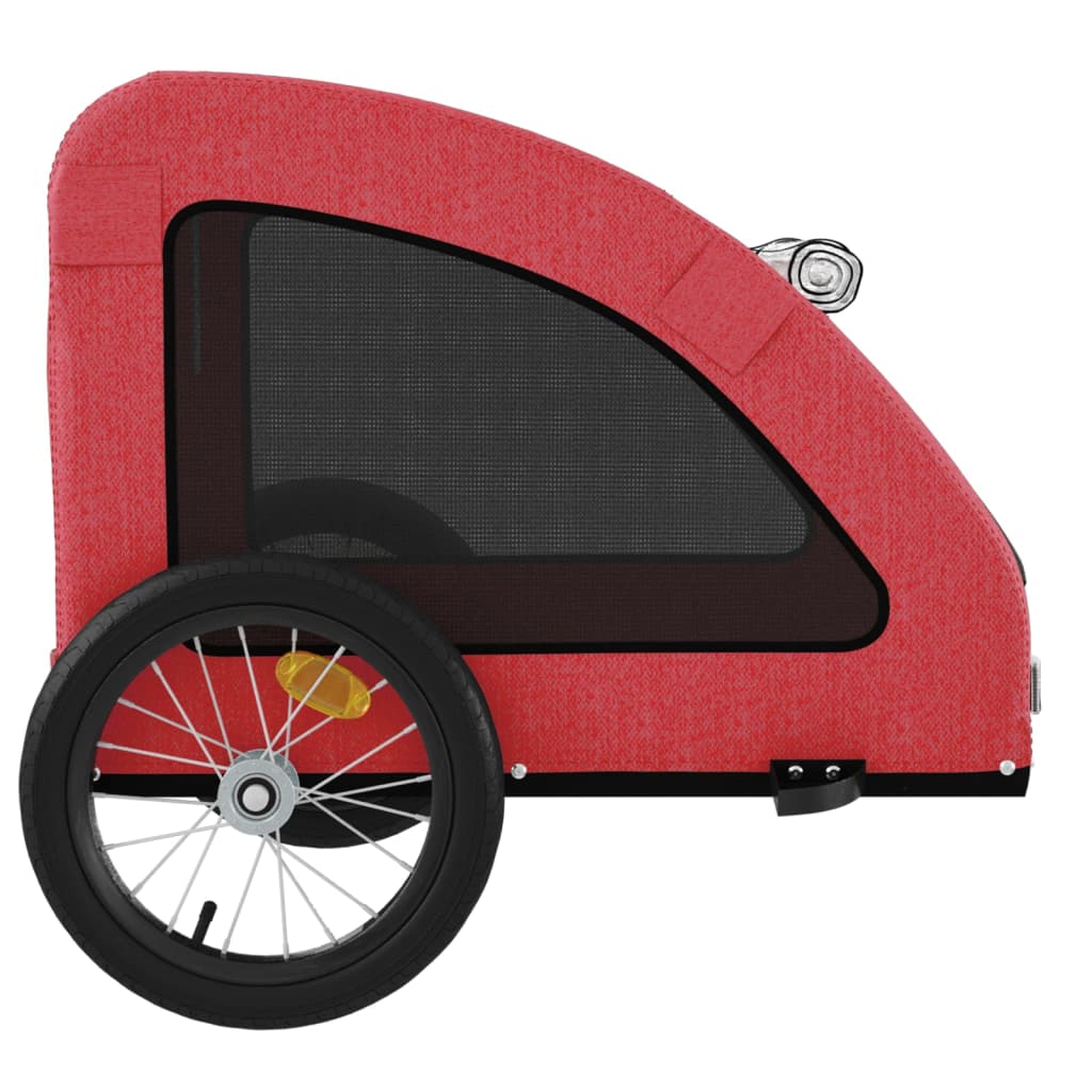 Remorque à vélo chiens tissu Oxford rouge et fer