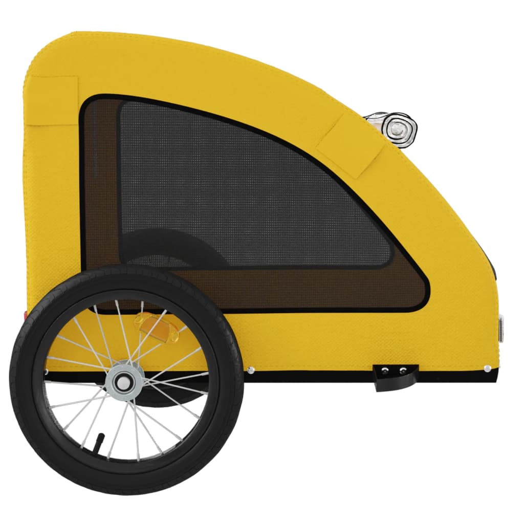 Remorque de vélo pour animaux de compagnie, tissu Oxford jaune et fer