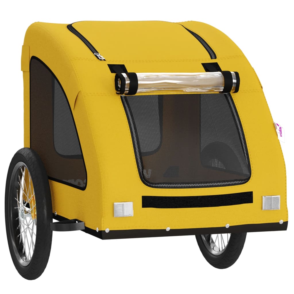 Remorque vélo tissu Oxford jaune et fer