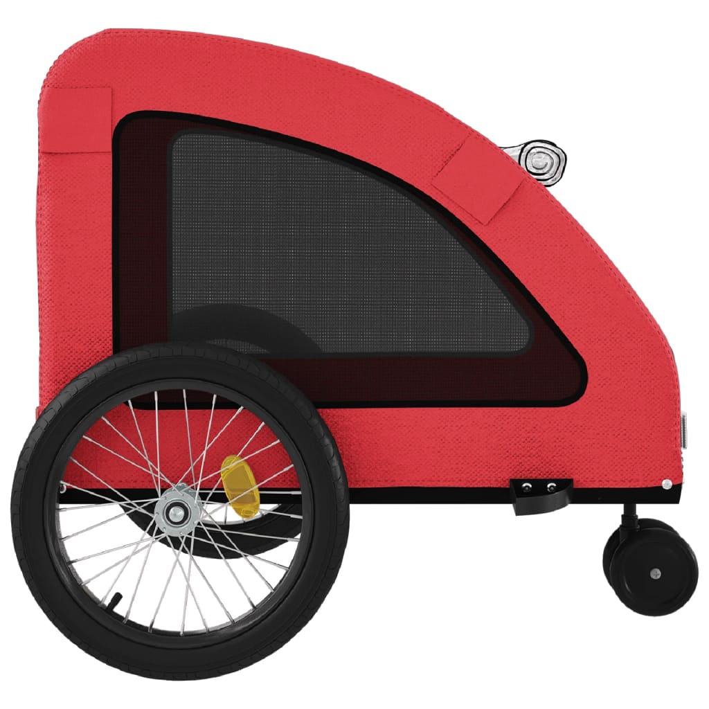 Remorque à vélo chiens tissu Oxford rouge et fer