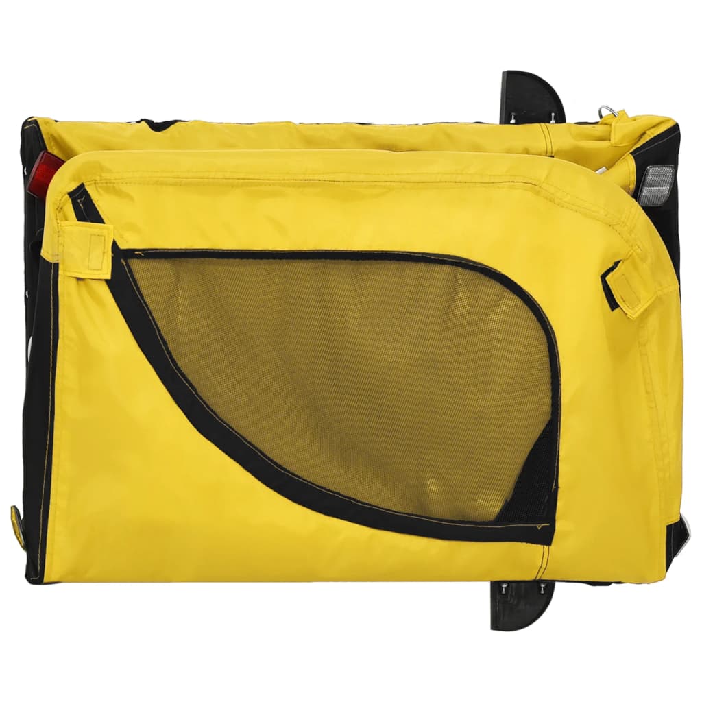 Remorque à Vélo Chiens Tissu Oxford &amp; Fer Jaune et Noir