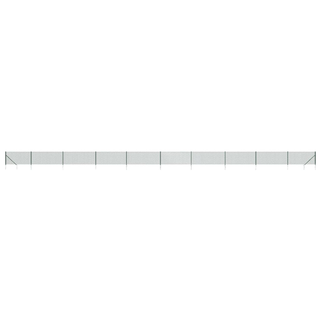 Maschendrahtzaun mit Bodenhülsen Grün 1x25 m