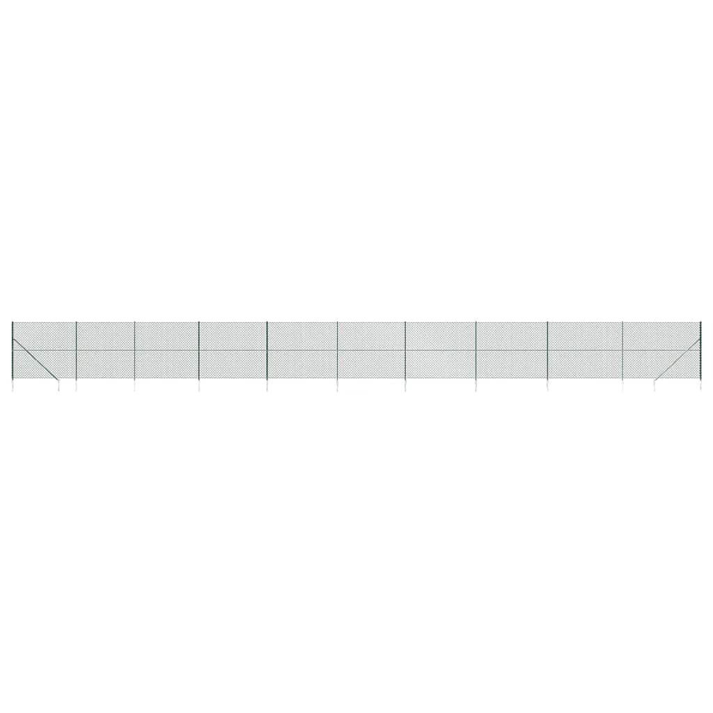 Maschendrahtzaun mit Bodenhülsen Grün 1,6x25 m