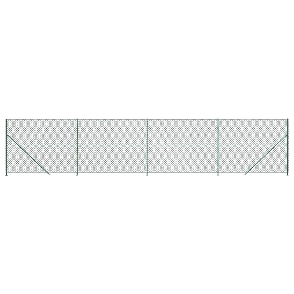 Maschendrahtzaun mit Bodenflansch Grün 1,4x10 m