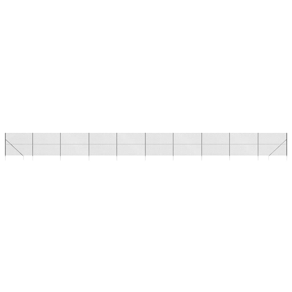 Maschendrahtzaun mit Bodenhülsen Anthrazit 2,2x25 m