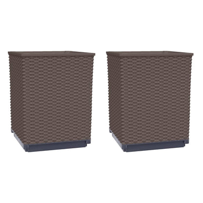 Pflanzkübel 2 Stk. Braun 30x30x37 cm Polypropylen