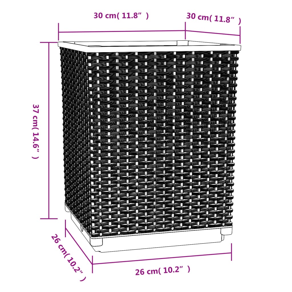 Pflanzkübel 4 Stk. Schwarz 30x30x37 cm Polypropylen