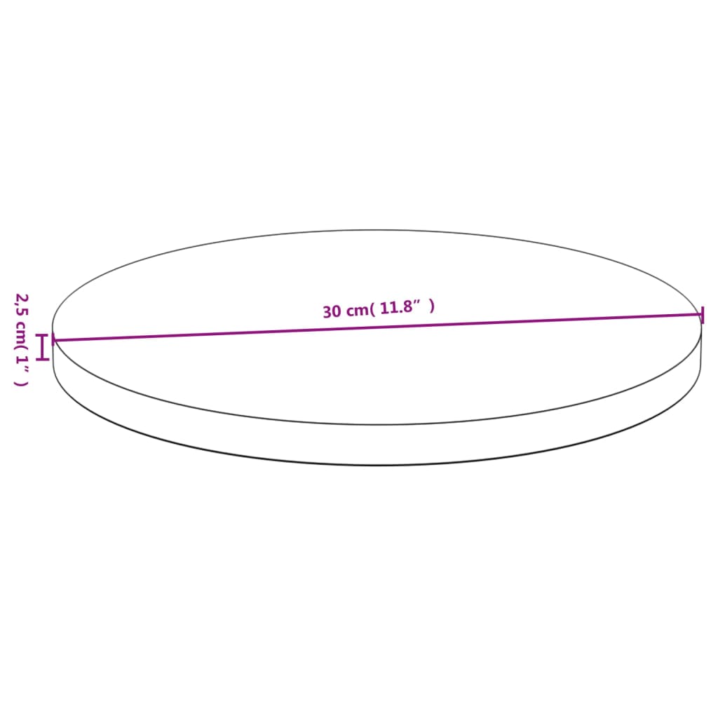 Tischplatte Ø30x2,5 cm Bambus