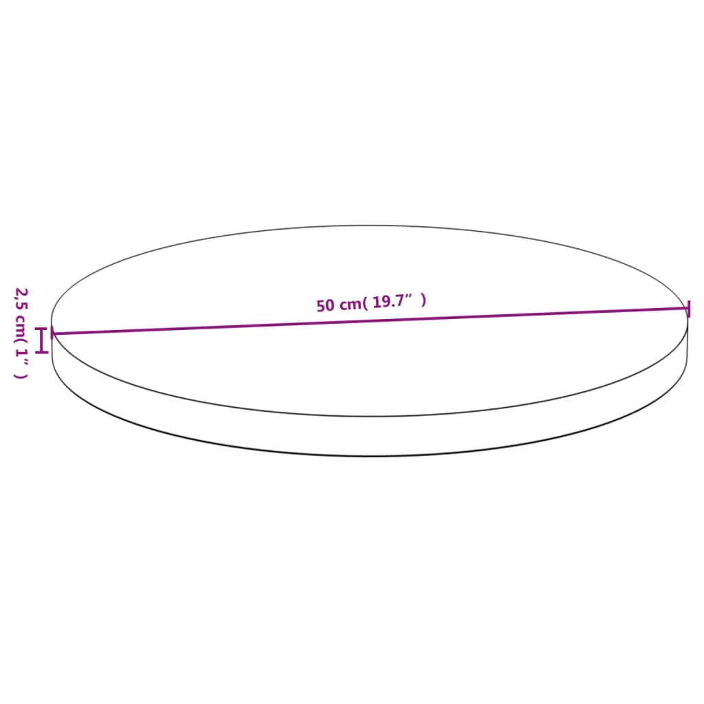 Tischplatte Ø50x2,5 cm Bambus