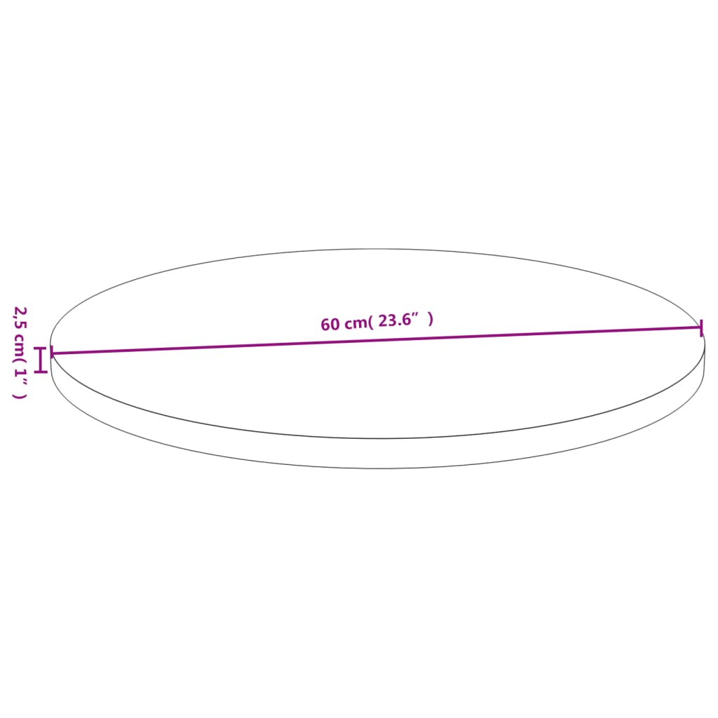 Tischplatte Ø60x2,5 cm Bambus