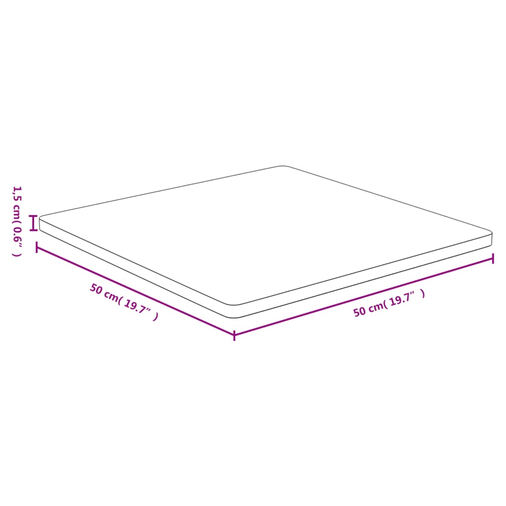 Tischplatte 50x50x1,5 cm Bambus