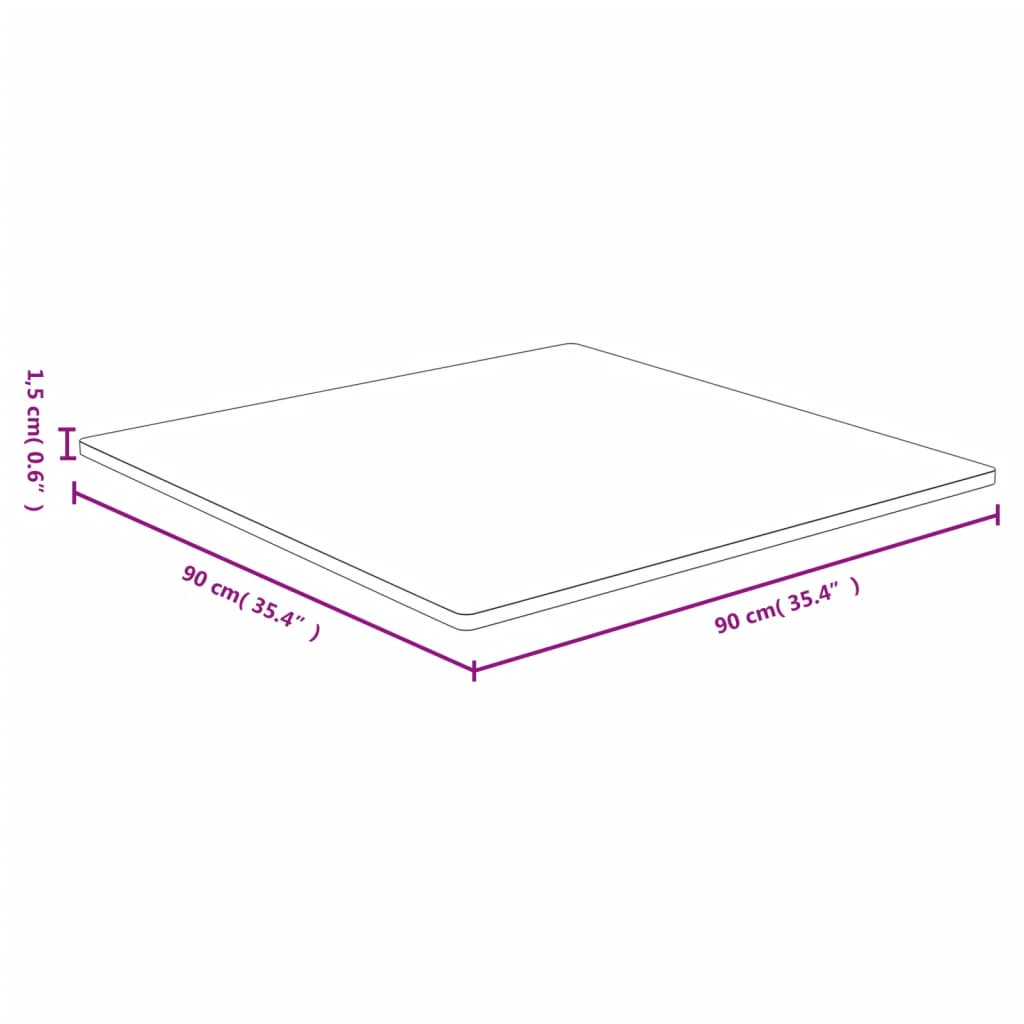 Tischplatte 90x90x1,5 cm Bambus