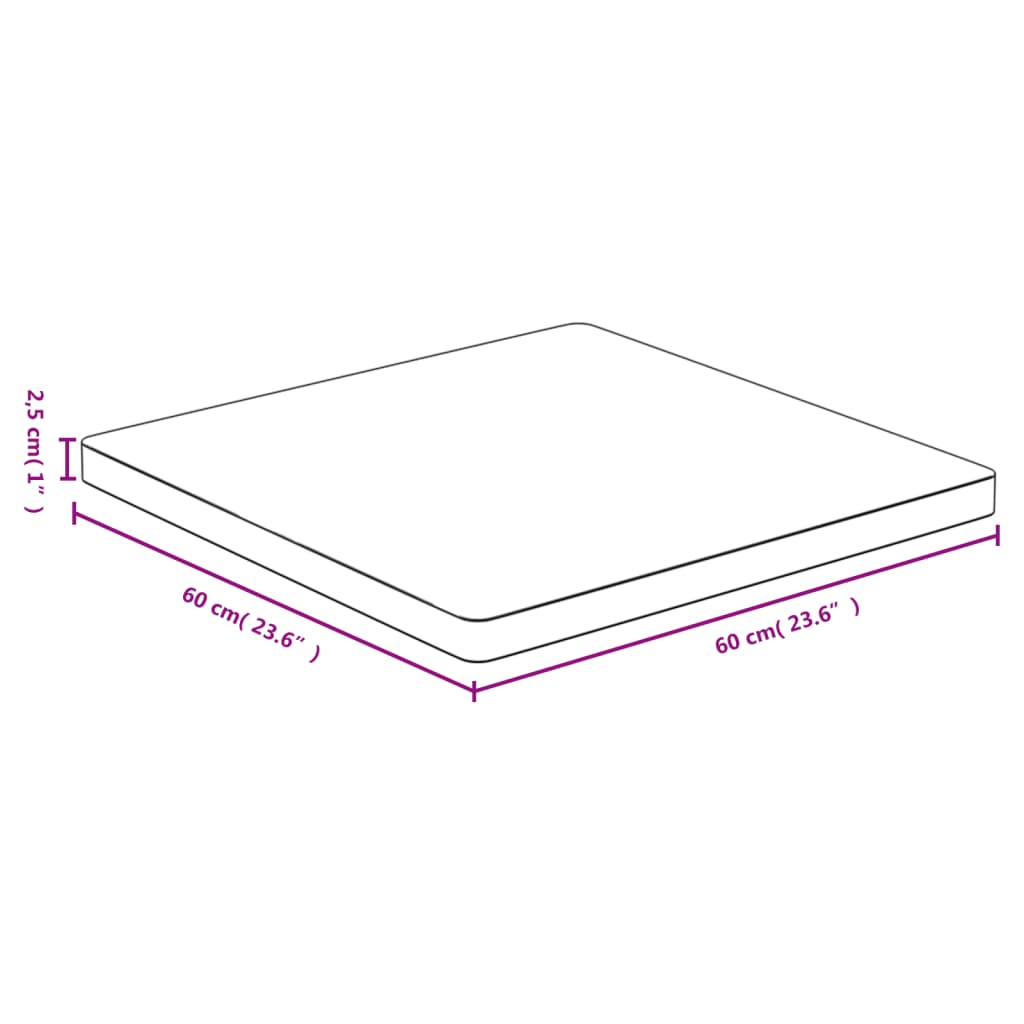Tischplatte 60x60x2,5 cm Bambus