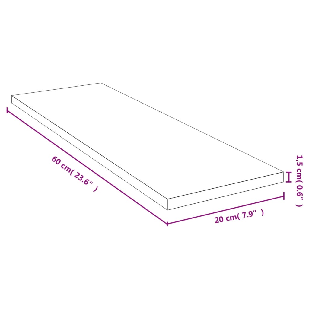 Wall shelf 60x20x1.5 cm bamboo