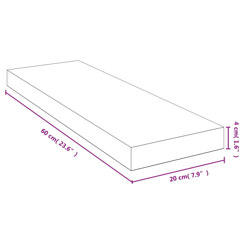 Wall shelf 60x20x4 cm bamboo