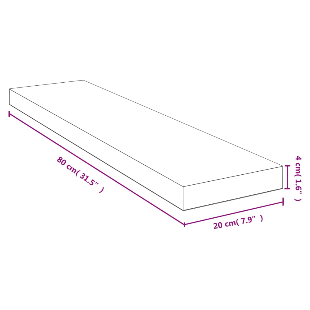 Wall shelf 80x20x4 cm bamboo
