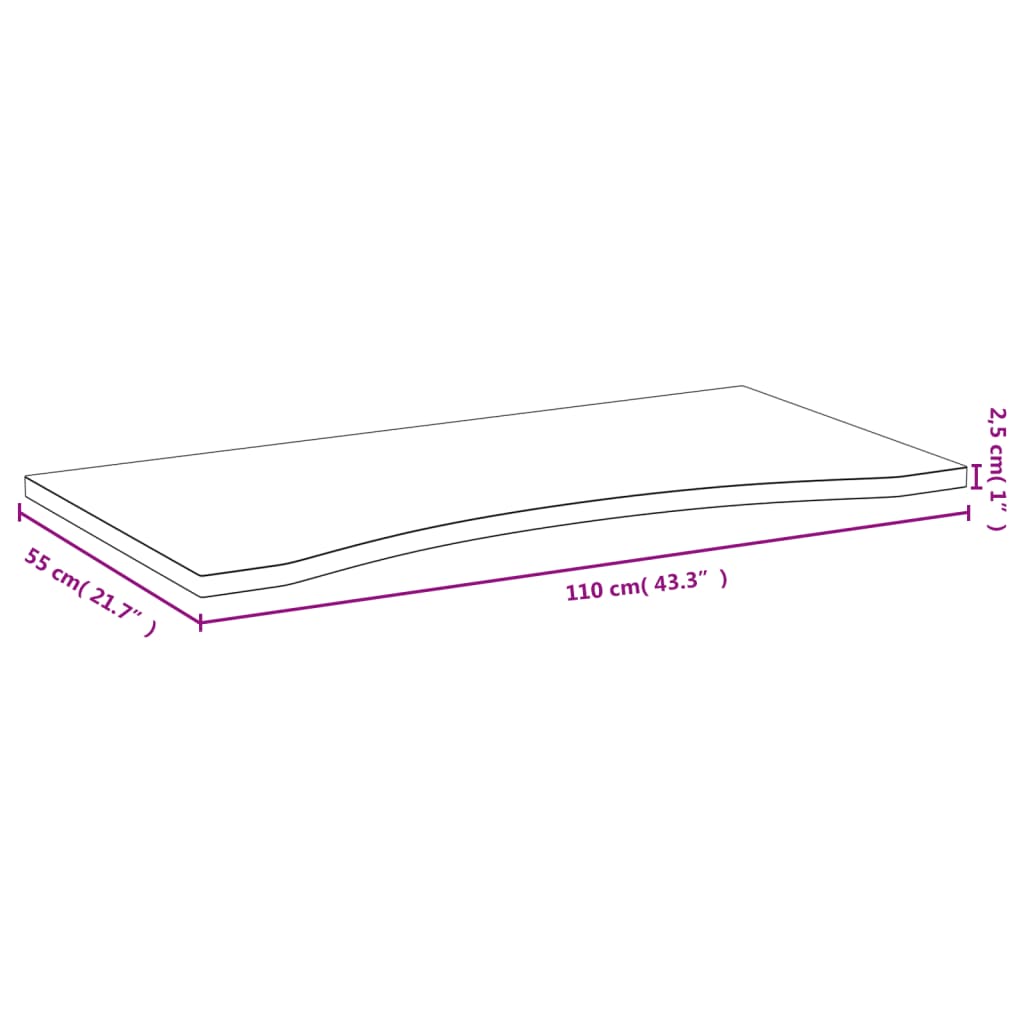 Schreibtischplatte 110x55x2,5 cm Bambus