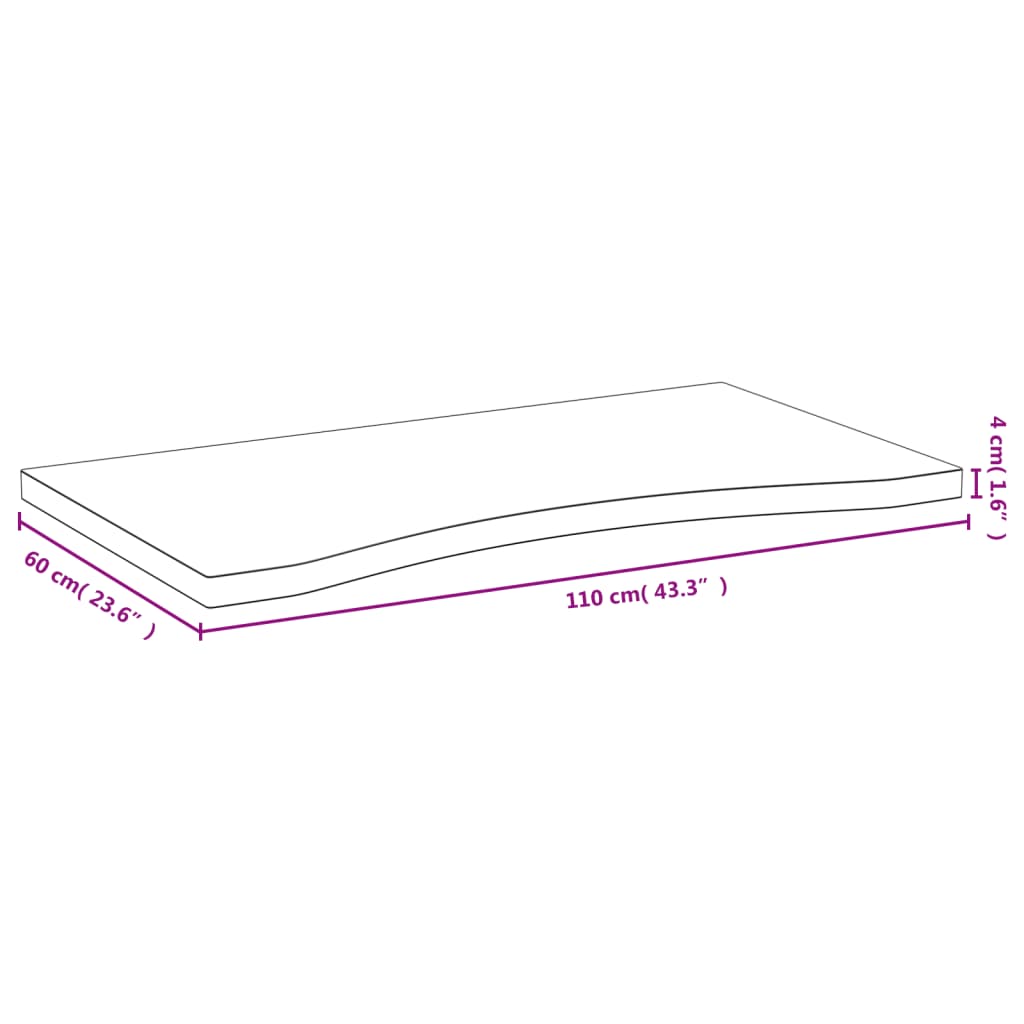 Schreibtischplatte 110x60x4 cm Bambus