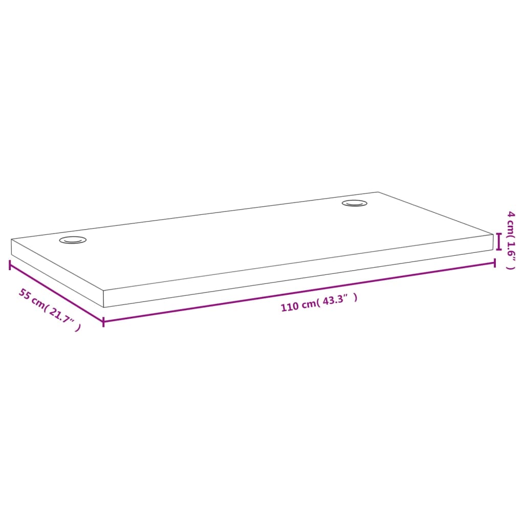 Schreibtischplatte 110x55x4 cm Bambus