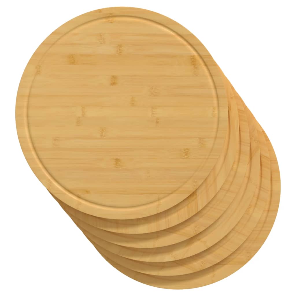 Schneidebretter 6 Stk. Ø40x1,5 cm Bambus