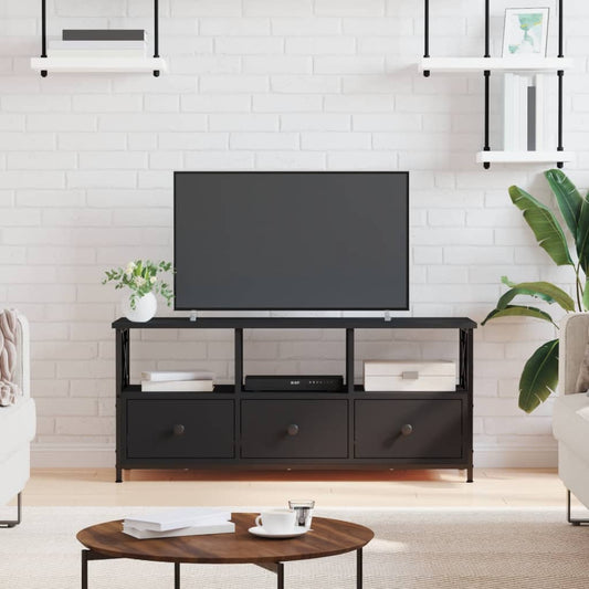 Meuble TV noir 102x33x45 cm en bois et fer