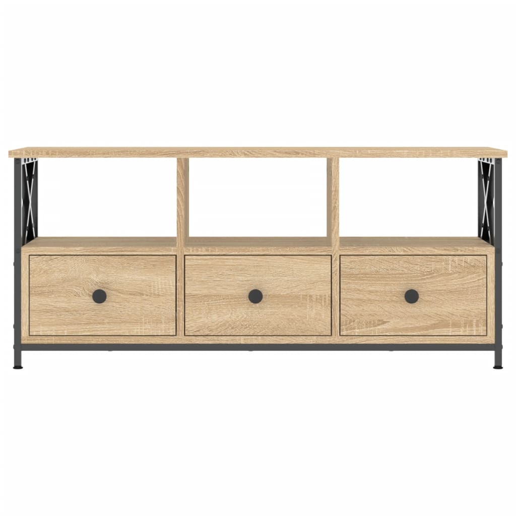 Meuble TV chêne Sonoma 102x33x45 cm en bois et fer