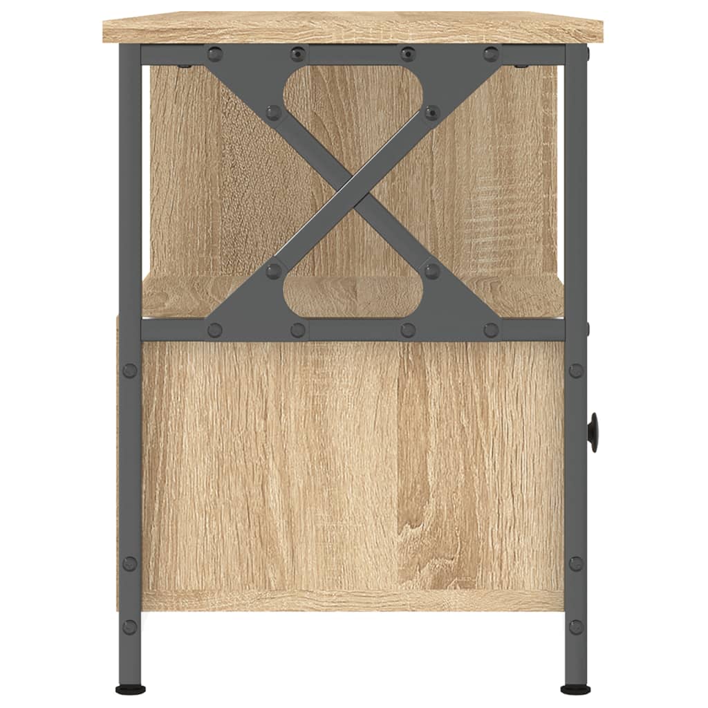 Meuble TV chêne Sonoma 102x33x45 cm en bois et fer