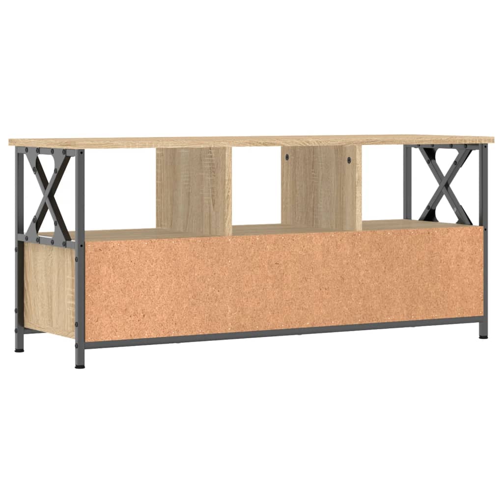 Meuble TV chêne Sonoma 102x33x45 cm en bois et fer