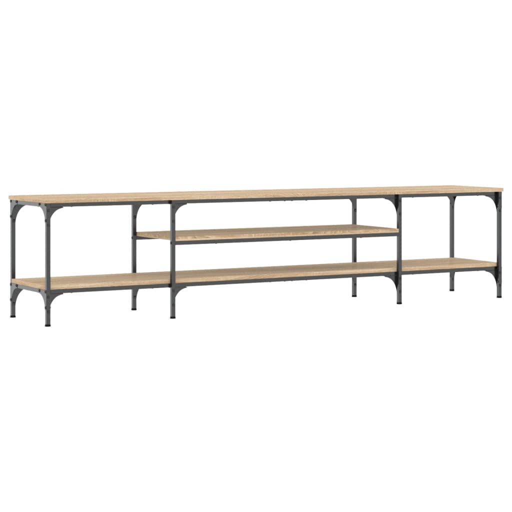 Meuble TV chêne Sonoma 201x35x45 cm matériau bois &amp; fer