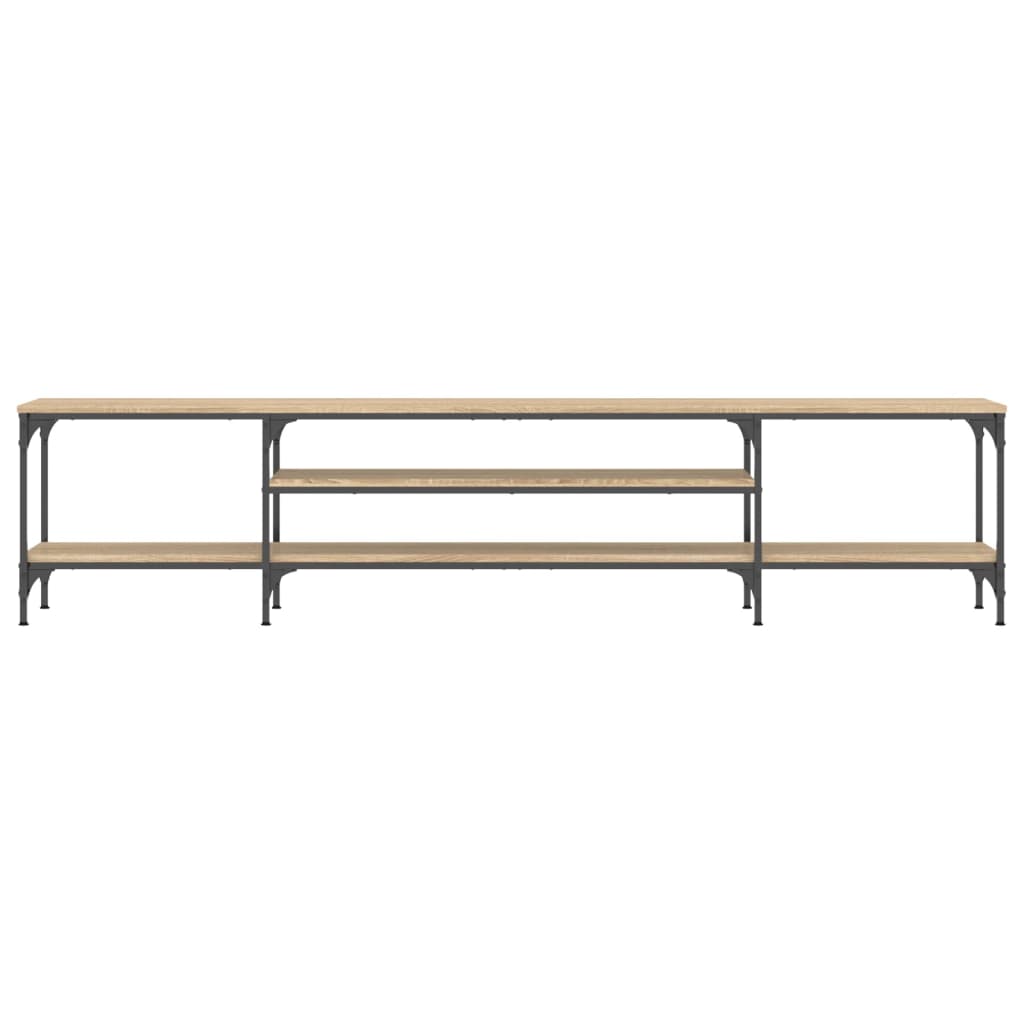Meuble TV chêne Sonoma 201x35x45 cm matériau bois &amp; fer