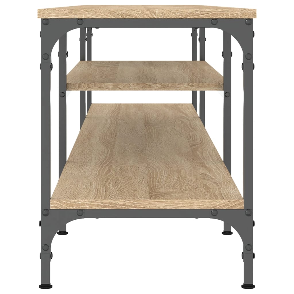 Meuble TV chêne Sonoma 201x35x45 cm matériau bois &amp; fer