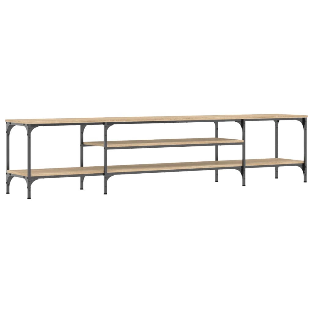 Meuble TV chêne Sonoma 201x35x45 cm matériau bois &amp; fer