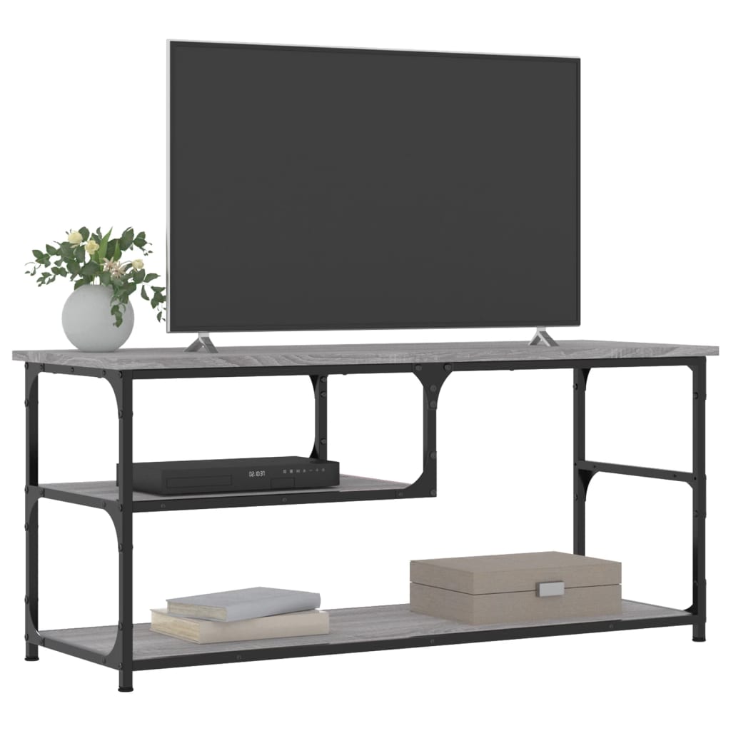 Meuble TV gris Sonoma 103x38x46,5 cm en bois et acier