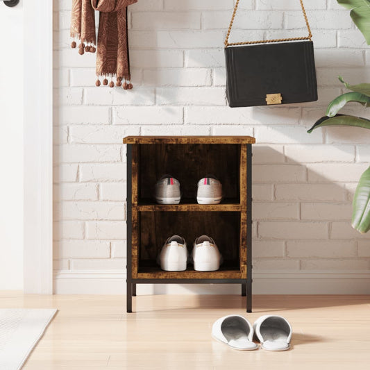 Shoe rack smoked oak 38x35x50 cm wood material