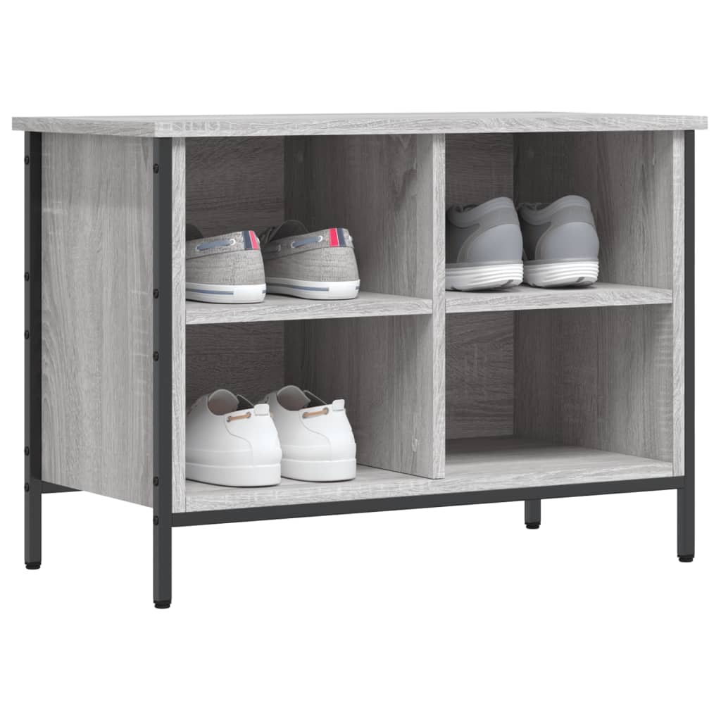 Étagère à chaussures gris Sonoma 69x35x50 cm en bois