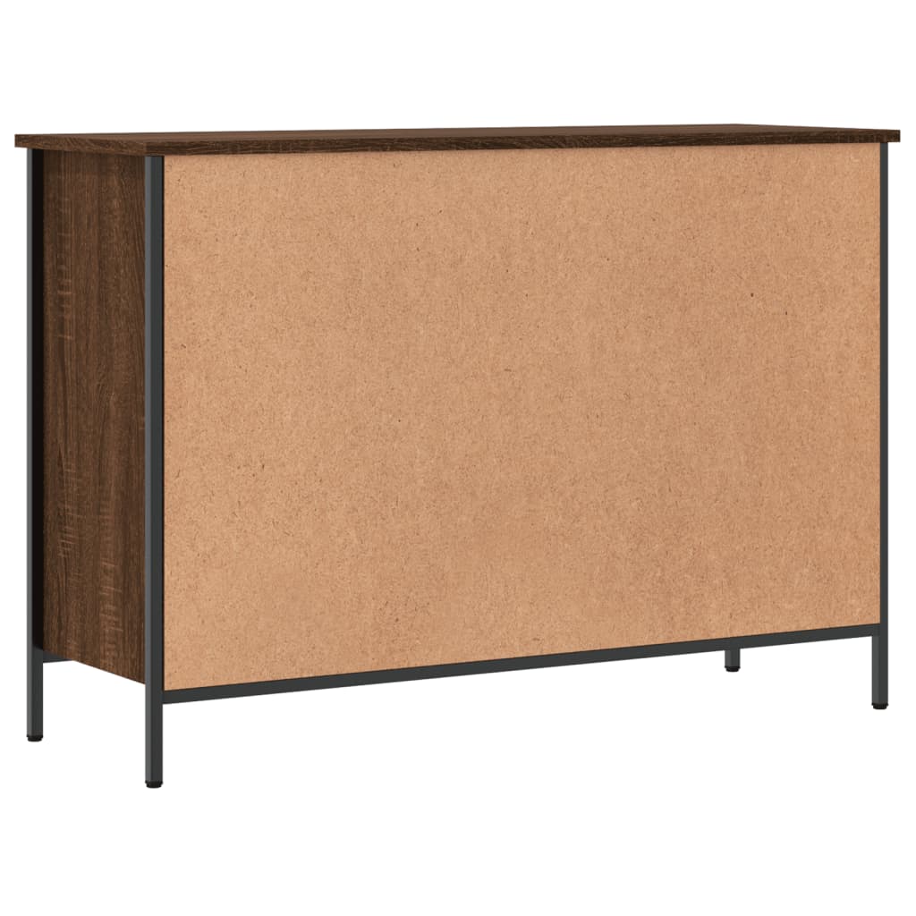 Étagère à chaussures aspect chêne marron 100x35x70 cm en bois